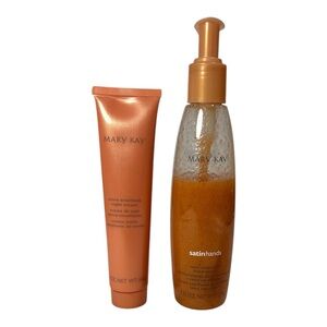 Mary Kay Satin Hands 2pc Extra Emollient Night Cream Smoothie Hand Scrub Settled